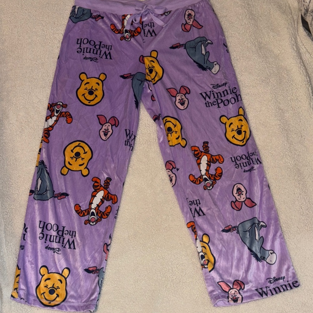 NWT Disney Winnie the Pooh Purple Pajama Bottoms